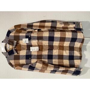 Sonoma The Supersoft Flannel Shirt - Brown/Beige/Blue Plae